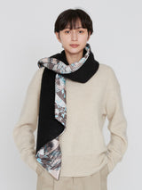 <シルクWマフラー>コラージュダリアロンド