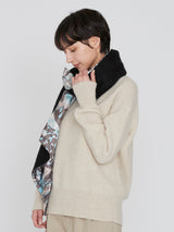 <シルクWマフラー>コラージュダリアロンド