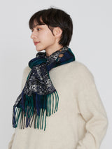 <Silk Cashmere Double Scarf> Heavenly World Map