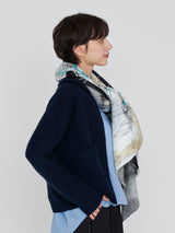 WOOL SILK W MUFFLER / FRAME FLOWER