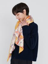 <シルクWマフラー>コラージュダリアロンド