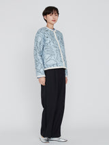 <Quilted crew neck jacket> Reversible Mountain