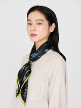 <Silk scarf 65> Botanical flower