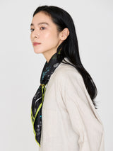 <Silk scarf 65> Botanical flower