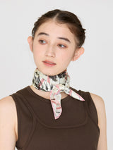 <Silk Scarf 65> Collage Botanical Flower