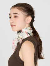 <Silk Scarf 65> Collage Botanical Flower