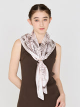 SILK SCARF 88 / GLASS DOME FLOWER