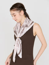 SILK SCARF 88 / GLASS DOME FLOWER