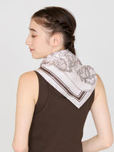 <Silk scarf 88> Glass dome flower