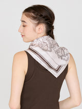 SILK SCARF 88 / GLASS DOME FLOWER