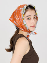 <Triangle Scarf Mini> Glass Dome Flower