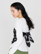SILK SCARF 88 / GLASS DOME FLOWER