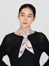 <Silk scarf 65> Glass dome flower