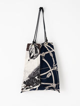 REVERSIBLE PRINT TOTE BAG L / SQUARE BELT