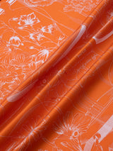SILK SCARF 88 / GLASS DOME FLOWER