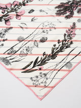 <シルクスカーフ65>コラージュボタニカルフラワー