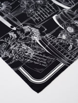 SILK SCARF 88 / GLASS DOME FLOWER