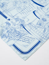 SILK SCARF 88 / GLASS DOME FLOWER