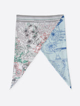 <ダイヤ型スカーフ>ガラスドームフラワー