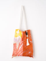 <ロープリバーシブルプリントトートバッグL>ガラスドームフラワー