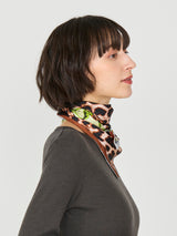 TRIANGULAR SCARF MINI / LEOPARD BEG