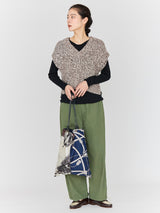 REVERSIBLE PRINT TOTE BAG L / SQUARE BELT