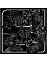 <シルクスカーフ65>ガラスドームフラワー