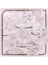 <Silk scarf 88> Glass dome flower