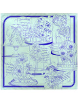SILK SCARF 88 / GLASS DOME FLOWER
