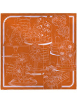 SILK SCARF 88 / GLASS DOME FLOWER