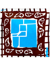 <扇子>ブロックペイズリー