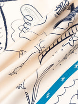 SILK SCARF 65 / WINTER SWAN