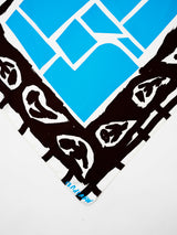 <シルクスカーフ65>ブロックペイズリー