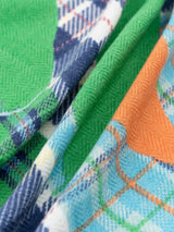 <ウールシルクストールヘリンボーン織120>コラージュチェック