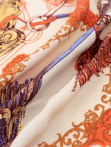 <ウールシルクストールヘリンボーン織120>タッセルストラップ