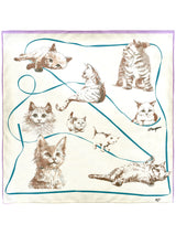 <シルクスカーフ65>キャットリボン