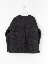 <キルティングミリタリーロングジャケット>アブストラクト