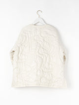 QUILTED MILITARY LONG JACKET / ABSTRACT