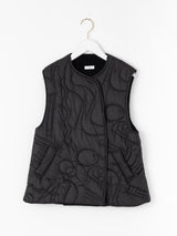 <キルティングクルーネックベスト>アブストラクト