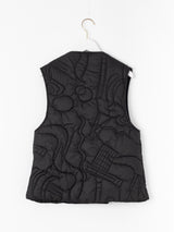 <キルティングクルーネックベスト>アブストラクト