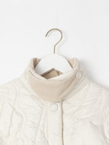 <キルティングスタンドロングシャツ>アブストラクト