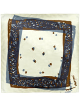 <シルクスカーフ65>コラージュフレームバンダナ