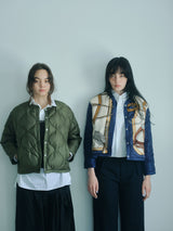 SILK V-NECK SHORT JACKET / REVERSIBLE JOCKEY