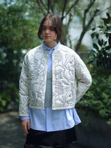 <Quilted crew neck jacket> Reversible Mountain