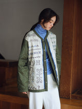 <Military Jacket UNISEX> Reversible Cross Stitch Bandana