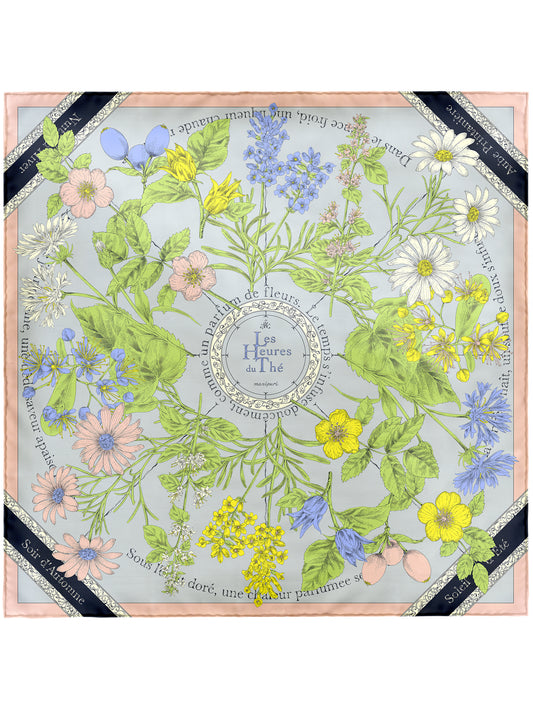 SILK SCARF 88 / FLORAL TEA