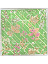 <シルクスカーフ65>ボタニカルストライプ