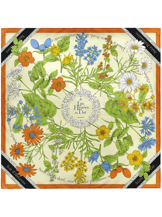 SILK SCARF 88 / FLORAL TEA