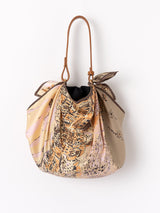 <シルク無地バケツバッグ>ブラック