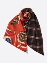 <ウールシルクWマフラー>コラージュローズ